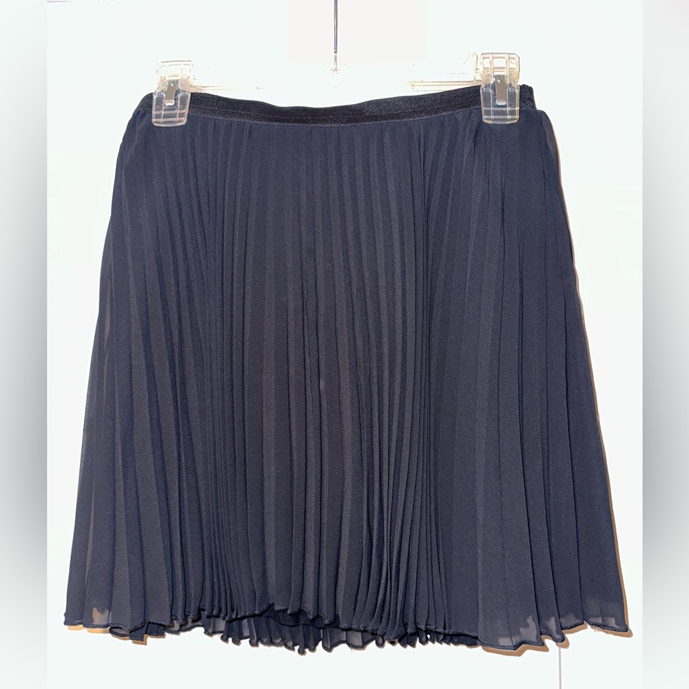 Black pleated chiffon skirt